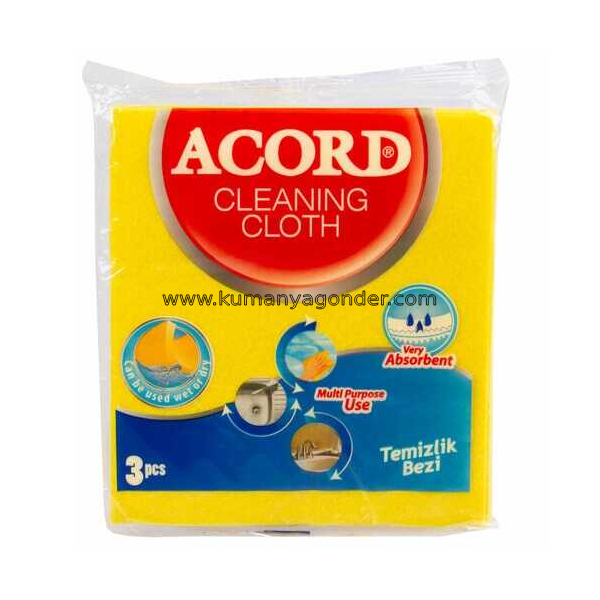 kumanyagonder-acord-temizlik-bezi-3lü Acord Sarı Temizlik Toz Bezi 3'lü - Görsel 1