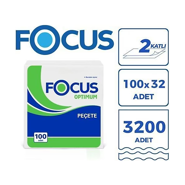 kumanyagonder-ogutgida-focus-pecete-kare-pecete Focus Optimum Kare Servis Peçete (32 Paket)